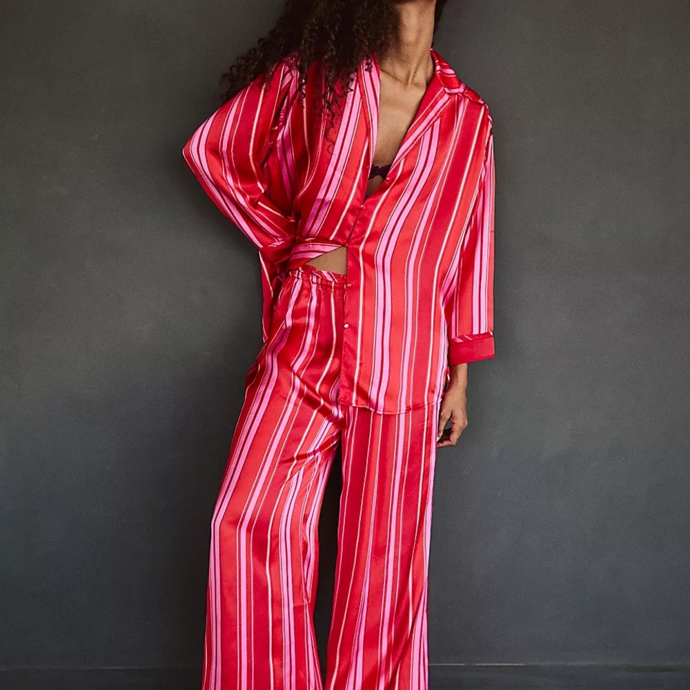 NWT Free People Dreamy Days Pajamas Set, XS Berry Combo